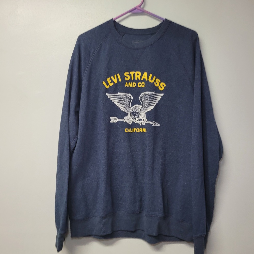 Levi Strauss and Co California Eagle Graphic Sweatshirt Blue Large
